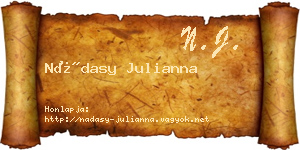 Nádasy Julianna névjegykártya
